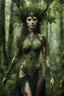Placeholder: Photography HD realistic full body portrait natural beauty of a forest dryad enchantress , with highly detailed, sharply lined facial features, in the deep forest of Brokilon , finely inked, in rustic colors, 4k