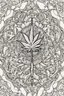 Placeholder: outline art for stoners coloring pages with A stained glass style design featuring swirling smoke patterns and intricate cannabis leaf details., white background, sketch style, fully body, only use outline, mandala style, clean line art, white background, no shadows and clear and well outlined