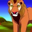 Placeholder: Lion King Animation OC male lion black mane triangular face hooked black nose tip