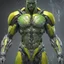 Placeholder: ANDROID man, torso with arms, full body armor, hyper detailed 8k colored pewter, yellow green and silver, incubus, detailed digital painting by Adam Martinakis, Howard Lyon, Alejandro Jansson, Aleksi Briclot, background art by Aaron Miller, ultra - fine detail, 16k, artstation trend, sharp focus, studio shot, intricate details. Full body