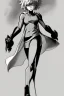 Placeholder: sketch of tatsumaki from one punch man in jim lee style