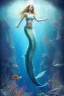 Placeholder: underwater, a mermaid, beautiful colors, fish, very fine detail, high quality, mystical, intricate, Neo-Impressionism, soft lighting, dream like,