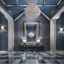 Placeholder: luxury hall ,tiled blue and gray large floor,