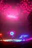 Placeholder: cyborgs fighting against each other in roman colosseum, perfect, sharp,red blossoms, laserweapongs,8k quality, cyberpunk art, neon lights, rustical, old technology, pink shining, showkampf, antik, römisches empire, panorama picture