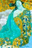 Placeholder: A turquoise snow covered mountain painted by Gustav Klimt