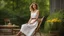 Placeholder: (masterpiece, best quality, 8k, RAW photo, beautiful and aesthetic:1.2), complex detail, Indirect light, photorealistic, full body, Button-down linen sundress with a square neckline, <lora:SClus_001-03:1>Train women , sitting chair under skirt,