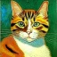 Placeholder: Portrait of a cat by Van Gogh