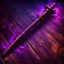 Placeholder: Closeup of an old, dark, wooden magical wand used for black magic. Bright violet details. Evil. Dark. Black magic. No detailed background.Magical. Epic. Dramatic, highly detailed, digital painting, masterpiece