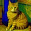 Placeholder: Portrait of a cat by Van Gogh