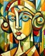 Placeholder: 1912 cubism style, lady portrait.