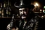 Placeholder: Crée un image en mode cartoon. Lemmy kilmister boit une bière en enfer avec le diable