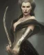 Placeholder: old evil queen in black leather gown, femme fatale, volouptous, busty, cleavage, angry, emperious, 8k resolution concept art portrait by Greg Rutkowski,