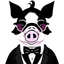 Placeholder: Cute pig in tuxedo