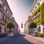 Placeholder:  harbour,Vignola classicism,palladio,uphill road building,colourful city ,beautiful,Various coulour building,liveable street,green building,plants,tree,stairs,detailed facades,Eye level,hyperrealistic,photorealistic,4k,