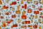 Placeholder: giftwrap pattern with watercolor of miniature teapots, children's book illustration, white parchment paper, wrapping paper, white linen, in the style of e. h. shepard, in the style of classic winnie the pooh