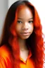 Placeholder: Light skin teen with straightened hair that is reddish orange