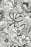 Placeholder: pretty Cute girly feminine cartoonish pattern for coloring pages, use only black and white, clear crisp outlines