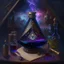 Placeholder: An oil painting of a dark universe masonic potion