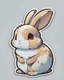 Placeholder: lindo conejo, sticker, detallado, fondo blanco, caricatura