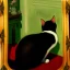 Placeholder: oil portrait of a Cat watching himself in a mirror by Monet 8k