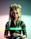 Placeholder: portrait, Shakira, blonde artist, angry, Realistic image, MMA robe, hoodie, mma gloves, fight pose, make-up make-up, gold line make-up, sweat, fog, goddess style, Neon colors, leds. Black background, photo studio, concept art, smooth, unreal engine 5, god lights, ray tracing, RTX, lumen lighting, ultra detail, volumetric lighting, 3d, finely drawn, high definition, 4k.