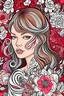 Placeholder: Design a coloring page inspired by Taylor Swift's 'Red' album, incorporating elements that represent the emotions and themes explored in the album's songs. Include imagery such as vibrant red hues, swirling emotions, and symbolic objects like roses, hearts, shattered glass, and tangled strings. Capture the essence of love, passion, heartbreak, and self-discovery depicted in the album's lyrics, creating a dynamic and evocative scene that fans can color and personalize.