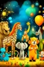 Placeholder: new year celebration fireworls family animals, elephant, bees, lion, bear, giraffe, tiger, peacock, panda