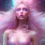 Placeholder: one big crystal glitter pink blue subtle galactic fairy in a galactic ambiance,glitter bikini, long blond hair down to the ground,transparent petals,blue eyes,delicate colors in the foreground, full of details, smooth，soft pink violet light atmosphere, light effect，vaporwave colorful, concept art, smooth, extremely sharp detail, finely tuned detail, ultra high definition, 8 k, unreal engine 5, ultra sharp focus