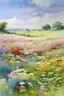 Placeholder: Shinya Komatsu flower field serene watercolour scenic