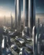 Placeholder: Stunning hyperrealistic futuristic urban landscape, cutting-edge modern architecture combined with innovative science fiction elements. Tall skyscrapers with sleek, minimalist designs are juxtaposed with curved structures. Sky full , the air vibrates with energy. The overall atmosphere captures the essence of progress and innovation, showing the imagination and creativity of humanity