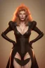 Placeholder: Kim Basinger as evil queen in black leather, busty, cleavage, curvy, angry, happy, stern look. character design by cory loftis, fenghua zhong, ryohei hase, ismail inceoglu and ruan jia. unreal engine 5, artistic lighting, highly detailed, photorealistic, fantasy