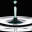 Placeholder: light green lime juice dripping with light reverse spash, sideview photographic