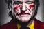 Placeholder: Robin Williams as the joker from dc comics, dramatic light, close up, smoky background, high detail, cinematic, vignette