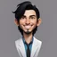 Placeholder: I want you to create an avatar. This avatar will have black hair. His hair will be shoulder-length. He will smile. His eyes will be brown. His lips will not be too full, but don't draw them too thin. His body will be visible up to the chest level.