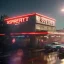 Placeholder: Ultra Realistic retro sci-fi burst Supermarket parking scene, 1960 year, blonde woman, sweet scarlet Johansson face, perfect iris, glow eyes, face makeup, tight latex coat; many panic people looking, Retro sci-fi style, soft color, highly detailed, unreal engine 5, ray tracing, RTX, lumen lighting, ultra detail, volumetric lighting, 3d, finely drawn, high definition, high resolution.