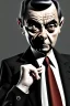 Placeholder: mr bean as the mafia godfather, 4k, trending art, weird perspective, realism