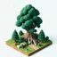 Placeholder: isometric voxel tree