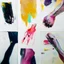 Placeholder: Minimal abstract oil paintings close up person limbs sinew and concrete fragments illuminated at night style of Justin Mortimer