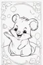 Placeholder: blank colouring book, white blank background, simple picture for toddlers, hamster, disney and pixar style