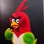 Placeholder: Full body portrait, painting, medium shot lady style of angry birds