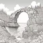 Placeholder: coloring page of A rocky arch rising from the sea along a coastal landscape ,line art landscape,stone,cute flowers,cute trees, much details, dark outlines,vector --ar 2:3