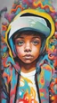 Placeholder: graffiti portrait of a boy on floral wall, graffiti art, splash art, street art, spray paint, oil gouache melting, acrylic, high contrast, colorful polychromatic, ultra detailed, ultra quality, CGSociety