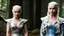 Placeholder: whole body image of beautiful 20 year-old Emilia Clarke as Daenerys Targaryen from Game of Thrones in a mystical enchanted forest standing next to Drogo the dragon, HD 4K, sharp detail, photorealistic accurate face and features, cinematic lighting