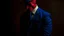 Placeholder: The invisible man was lost in his own darkness and loneliness, navy blue, cherry red and soft cream color scheme