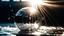 Placeholder: ball of water suspended in the air, ripples and splash on surface, sunlight gleaming, with sparkling crisp radiant reflections, Canon 35mm lens, hyperrealistic photography, style of unsplash