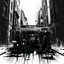 Placeholder: dirty back streets ghettoblaster abstract particles waves length sonic capacity black and white cube