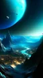 Placeholder: sci fi planet, busy city, futuristic galaxy, lights, glacier