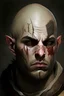 Placeholder: male, bandit, bald, fat, scar on the face, medieval, dungeon and dragons inspire