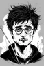 Placeholder: Outline art of Harry Potter