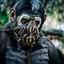 Placeholder: Close up of a Ape wearing a gas mask, Christopher Nolan, Dystopian, Extreme depth of field, bokeh blur, Alberta, all-natural, in the style of candid, imperfection, natural lighting, Fuji Film, Anamorphic lens